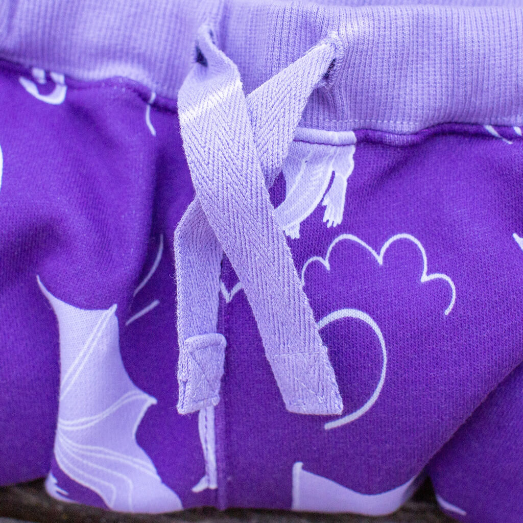 "Purple Reign" Dragons Fuzzy Fleece Joggers with Pockets
