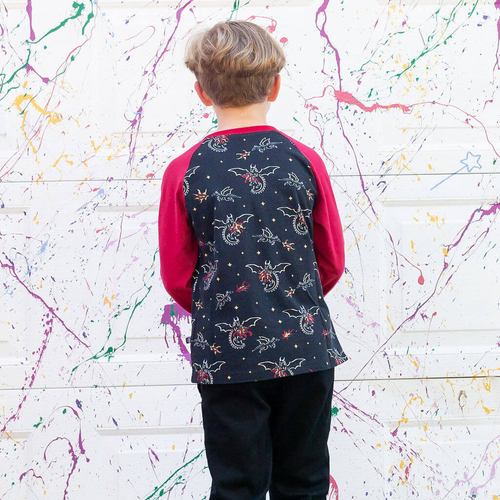 "Fire Flight" Dragons Long Sleeve Raglan Shirt