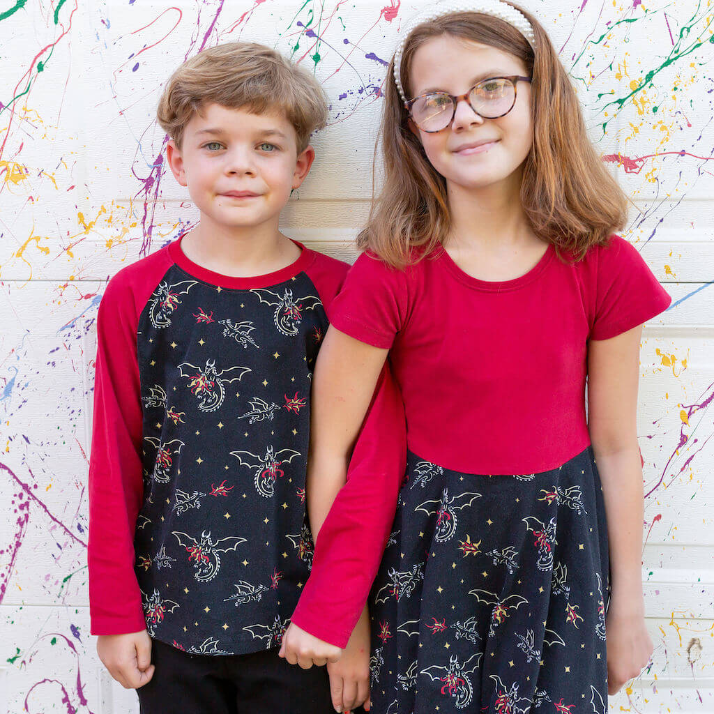 "Fire Flight" Dragons Long Sleeve Raglan Shirt