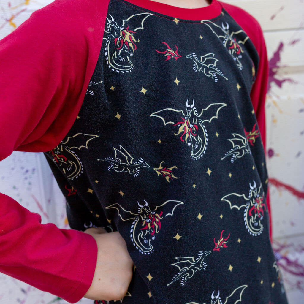 "Fire Flight" Dragons Long Sleeve Raglan Shirt