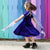 Dragon Ballerina Style Short Sleeve Dress with Pockets and Detachable Wings