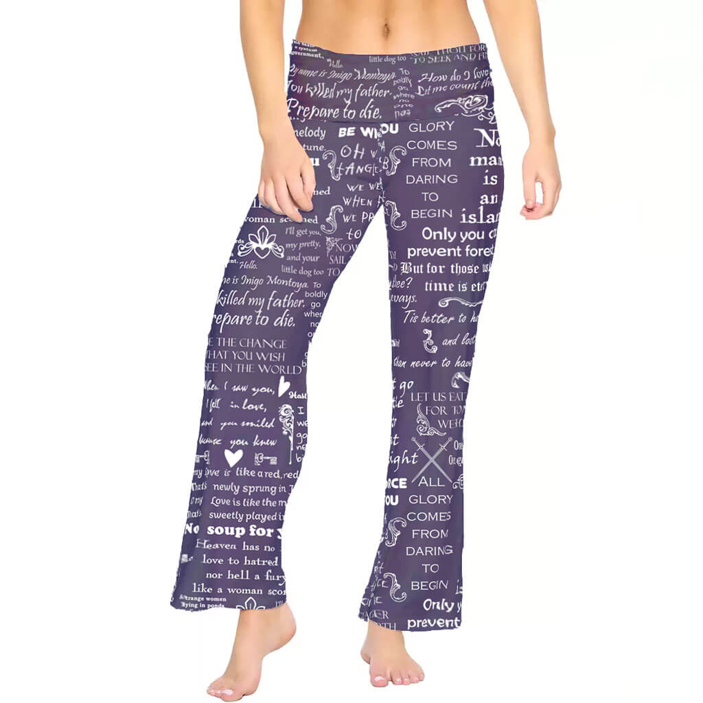 Adult Shakespeare's Greatest Hits Foldover Straight Leg Lounge Pants with Pockets