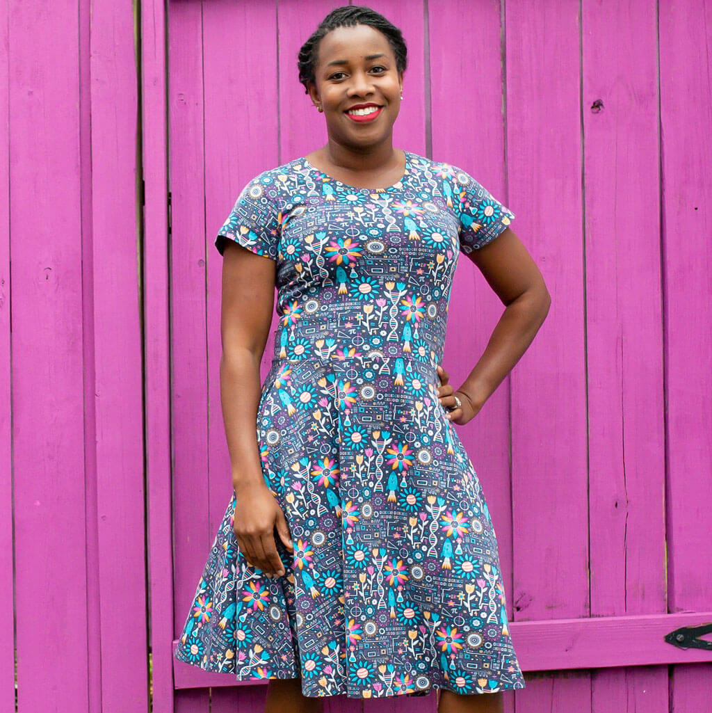Flower STEMs Adult A-Line Dress with Pockets