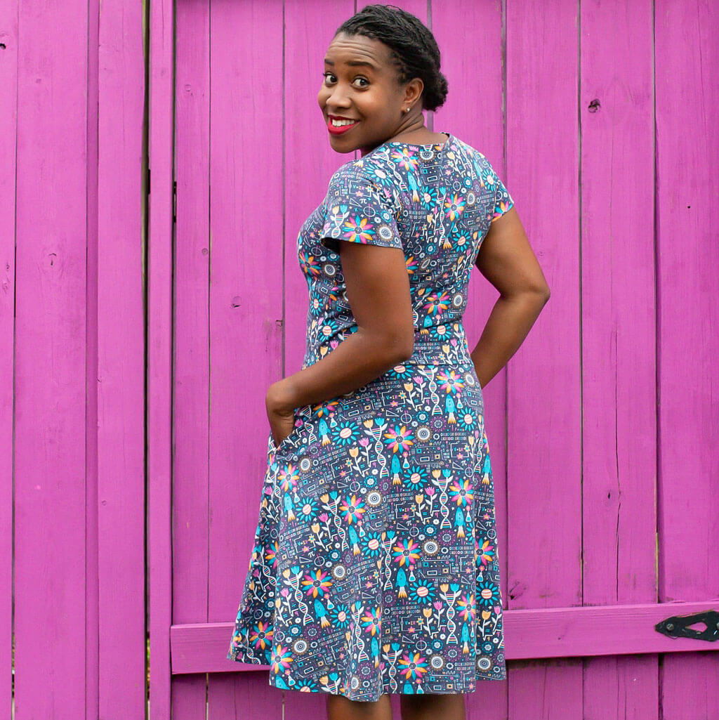 Flower STEMs Adult A-Line Dress with Pockets