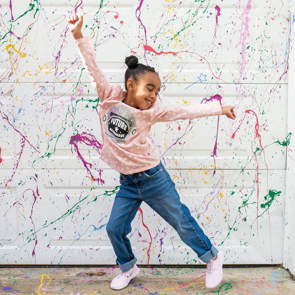 "Future Astronaut" Glitter Helmet Shirt with Long Sleeves