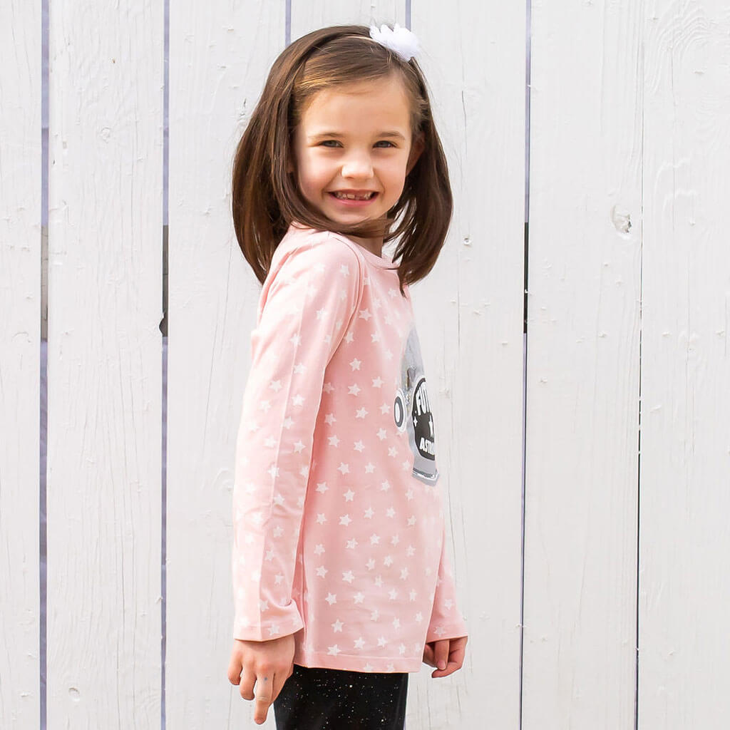 "Future Astronaut" Glitter Helmet Shirt with Long Sleeves