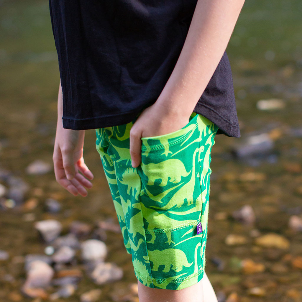 "Land Before Lime" Dinosaurs Shorts With Pockets