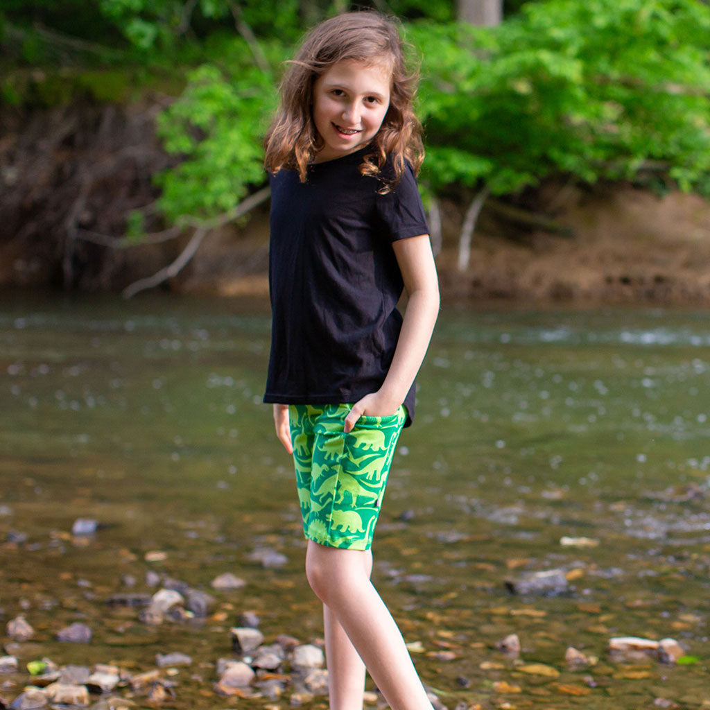 "Land Before Lime" Dinosaurs Shorts With Pockets