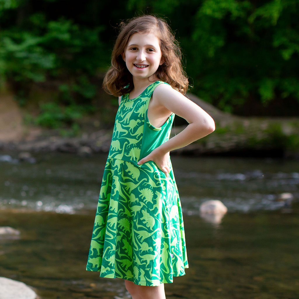 Land Before Lime" Dinosaurs Skater Play Dress with Pockets - Princess Awesome & Boy Wonder Land Before Lime" Dinosaurs Skater Play Dress with Pockets - Princess Awesome & Boy Wonder