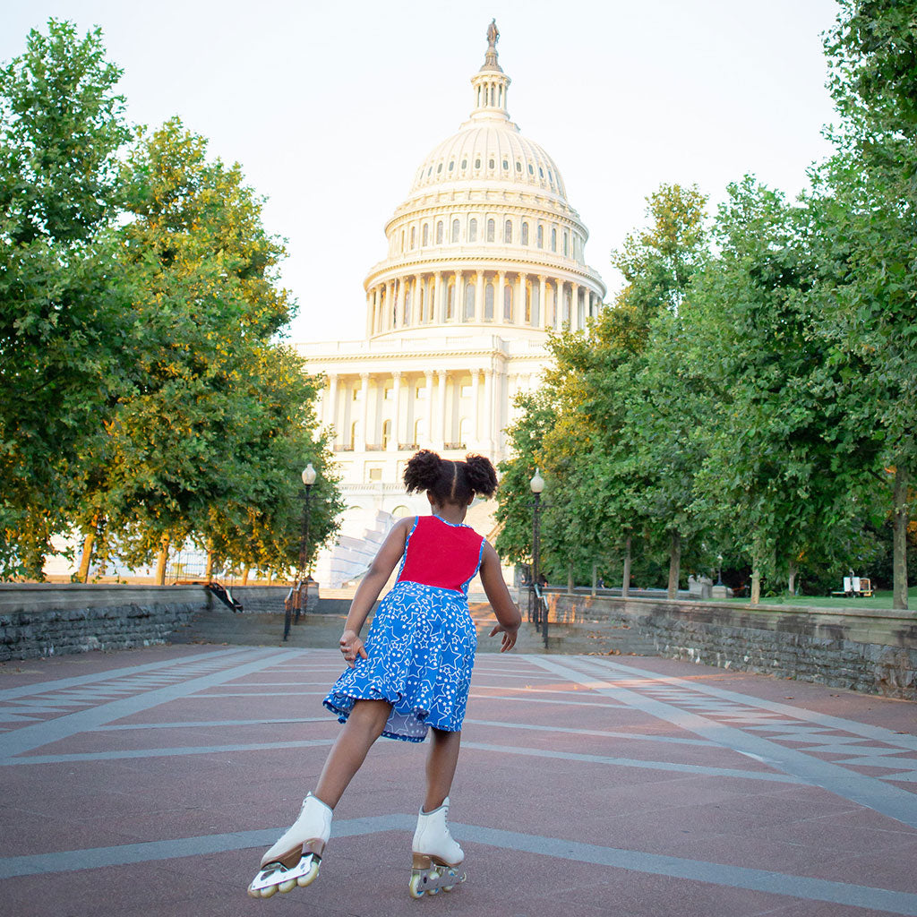 "I Will Vote" Star-Spangled Skater Play Dress with Pockets