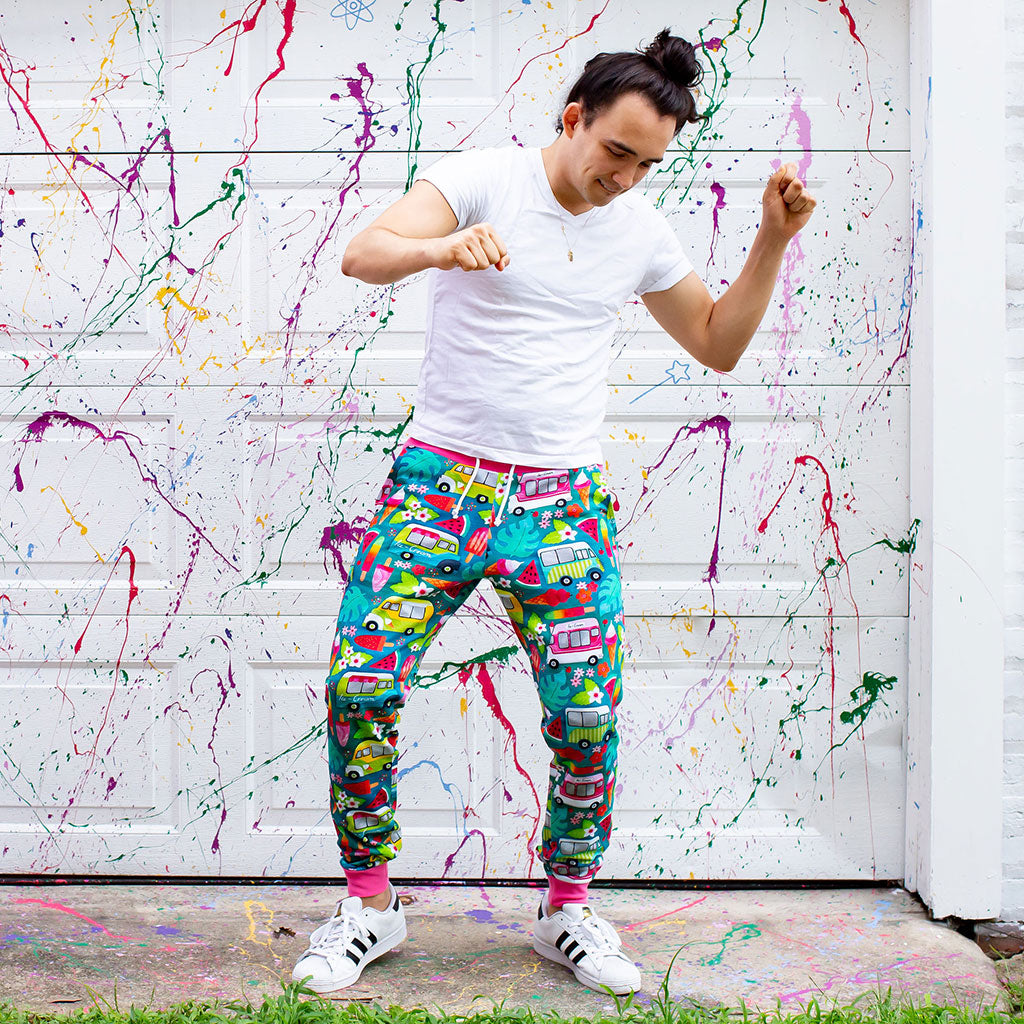 "Anything is Popsicle" Adult Ice Cream Trucks French Terry Jogger Pants