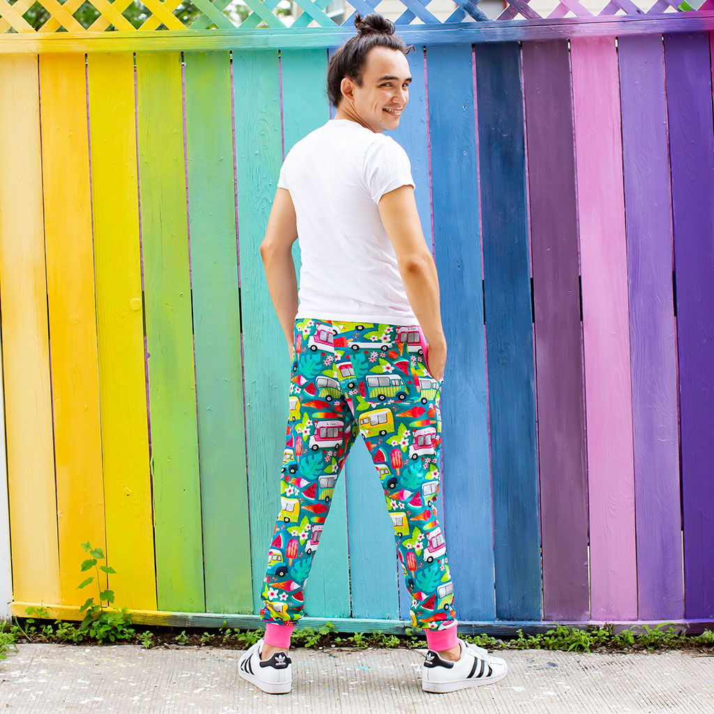 &quot;Anything is Popsicle&quot; Adult Ice Cream Trucks French Terry Jogger Pants