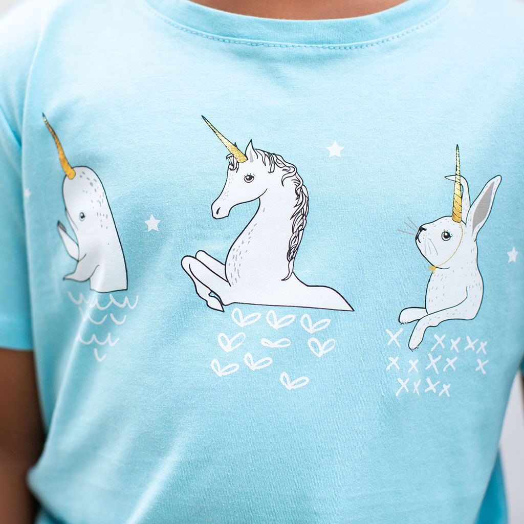 Spot the Imposter Unicorns Short Sleeve Tee Shirt Princess Awesome Boy Wonder