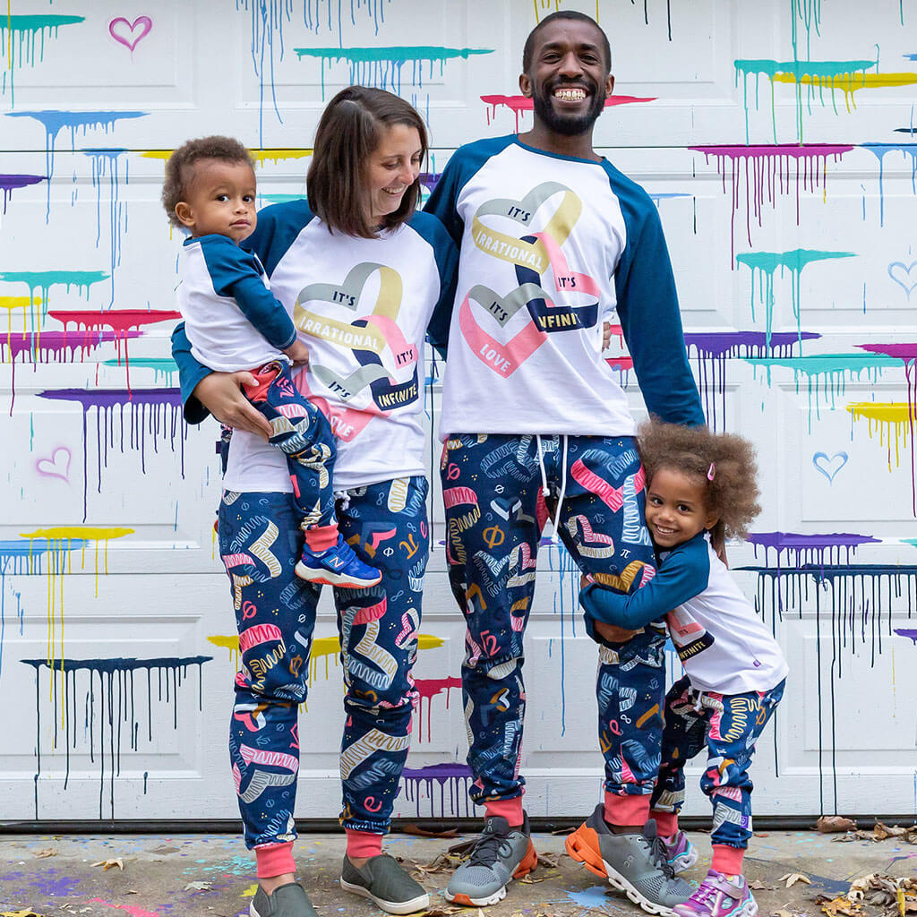 "Boundless Love" Adult Mathematical Symbols Fuzzy Fleece Jogger Pants