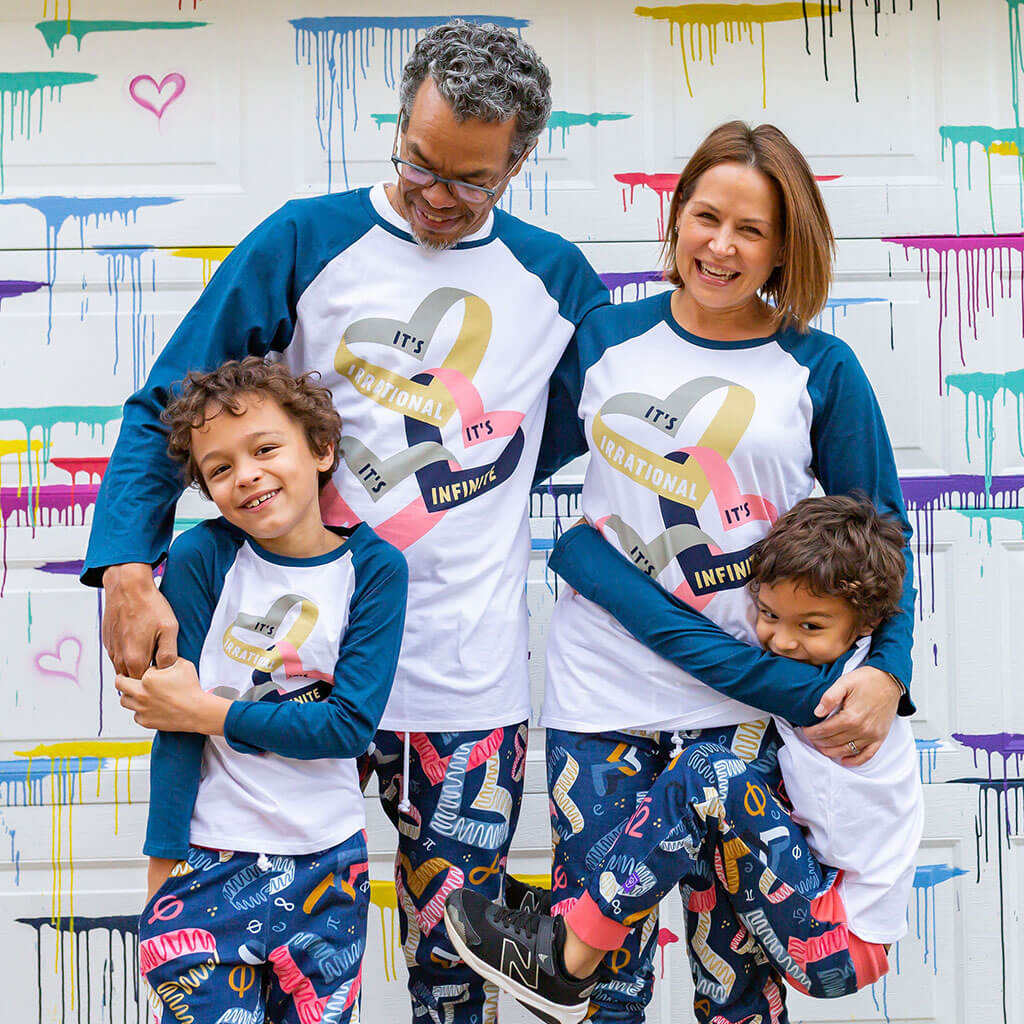 "Boundless Love" Adult Mathematical Symbols Fuzzy Fleece Jogger Pants