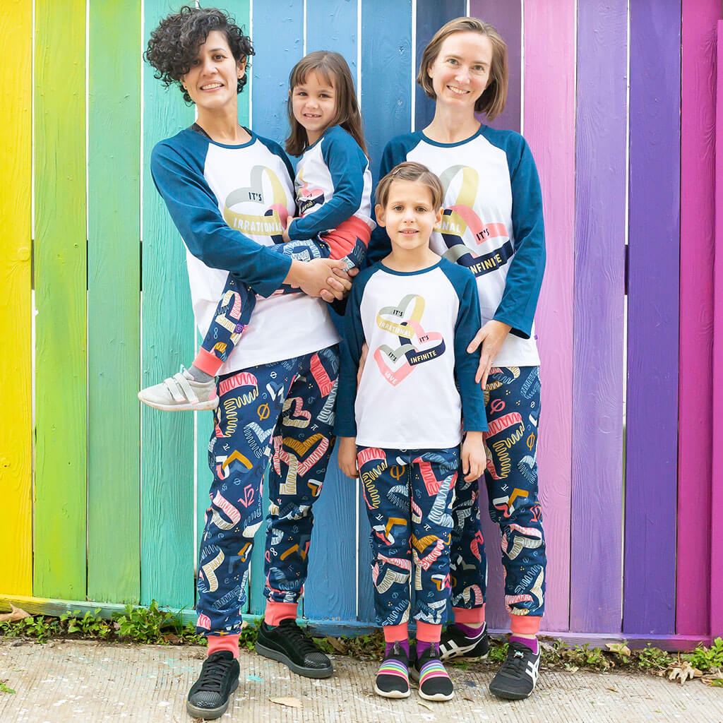 "Boundless Love" Adult Mathematical Symbols Fuzzy Fleece Jogger Pants