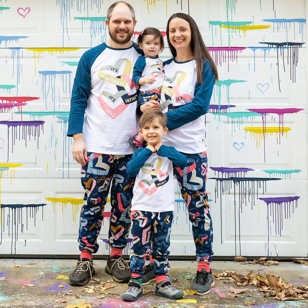 "Boundless Love" Adult Mathematical Symbols Fuzzy Fleece Jogger Pants