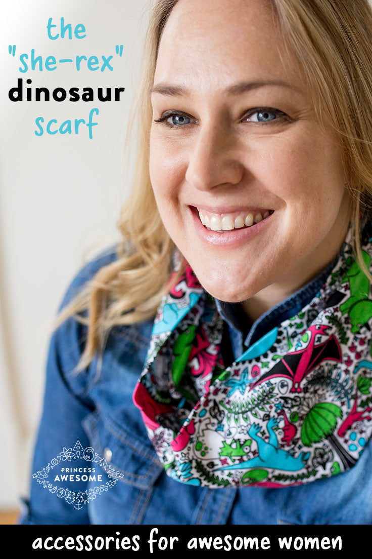 "She-Rex" Dinosaurs Infinity Scarf - Princess Awesome - 1
