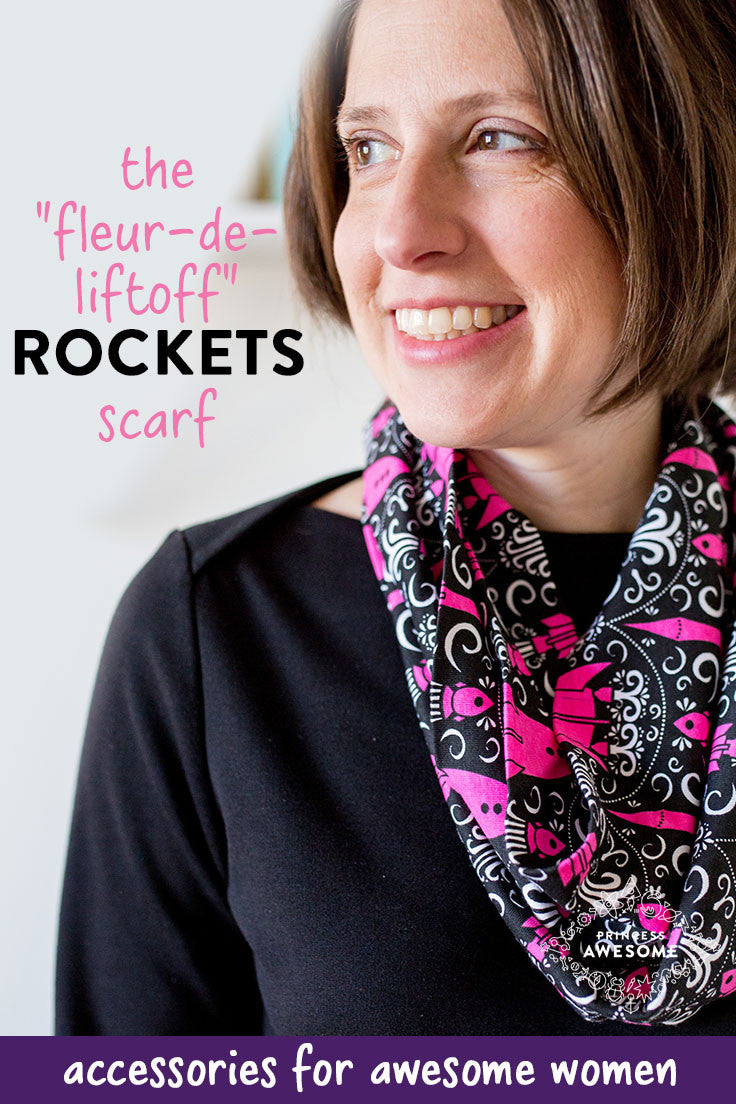 "Fleur-de-Liftoff" Rockets Infinity Scarf - Princess Awesome - 3