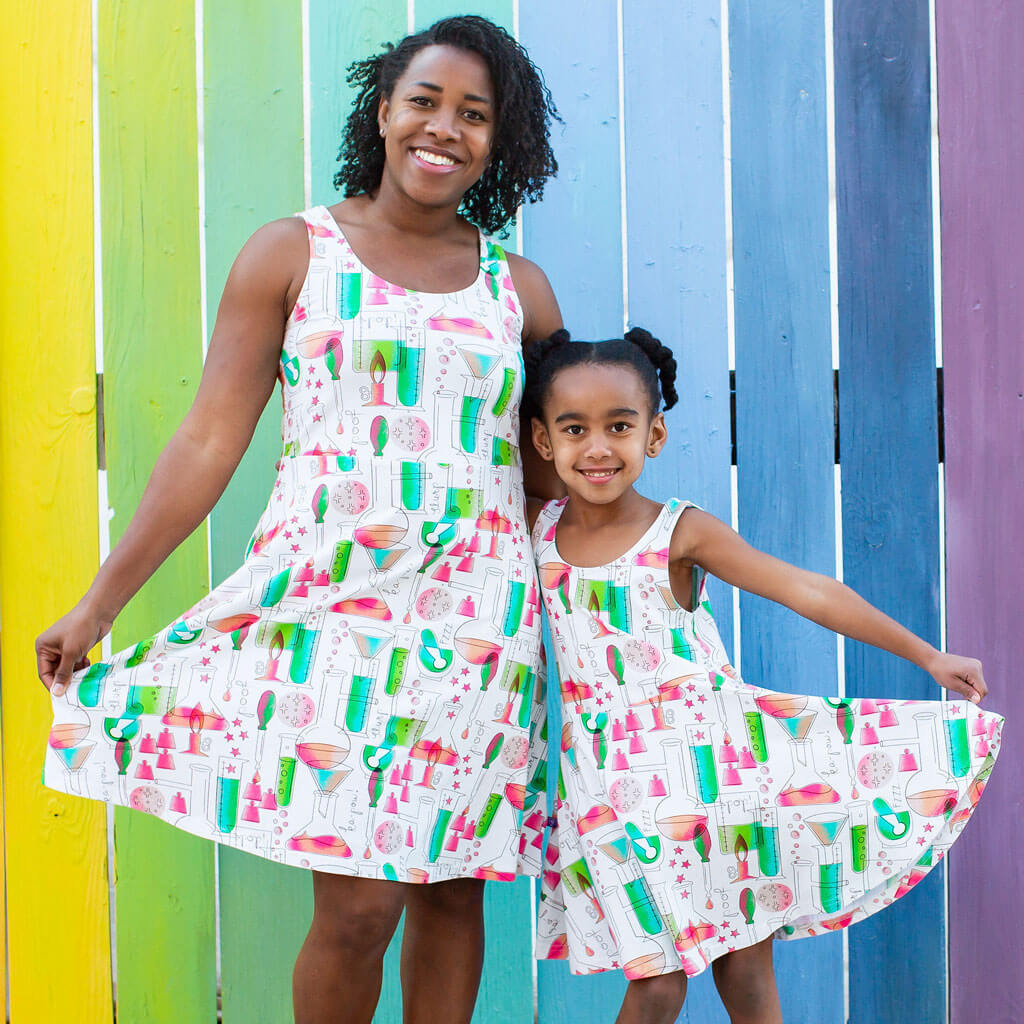 "The Sound of Science" Lab Equipment Sleeveless Play Dress with Pockets