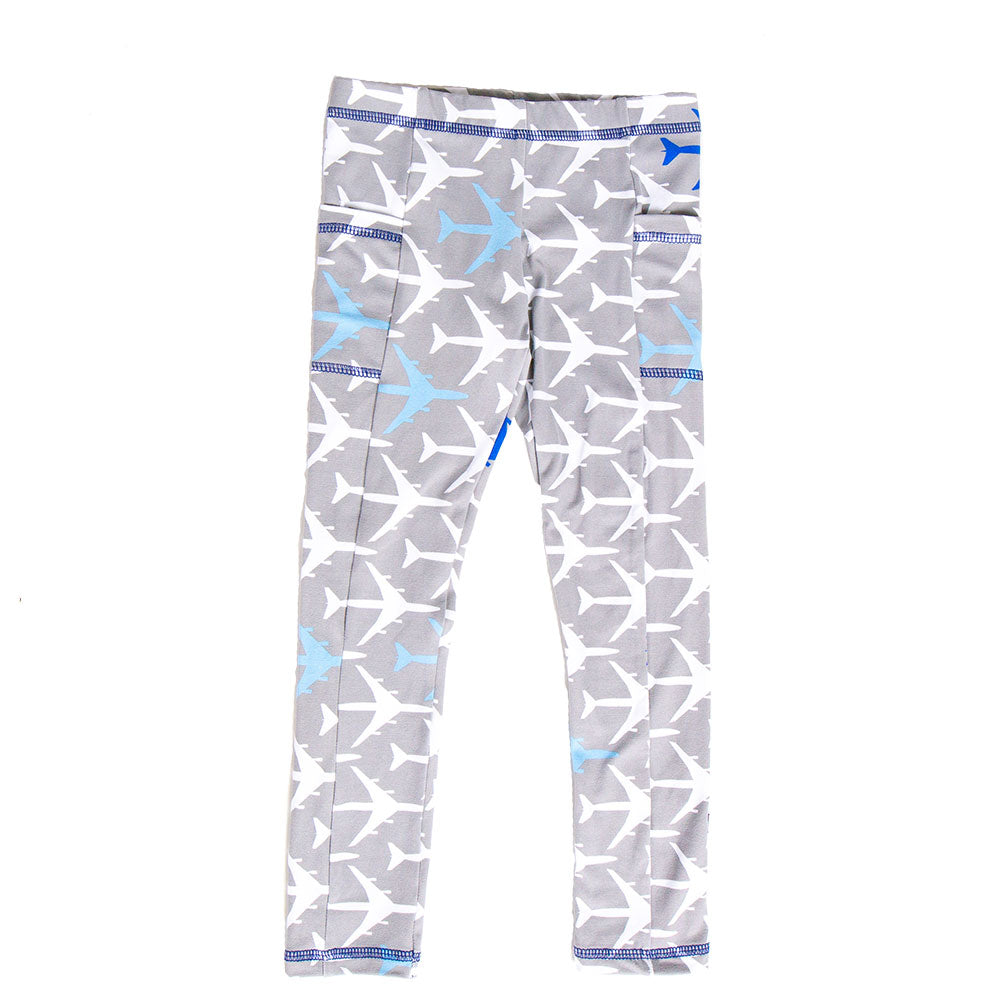 “True Blue” Airplanes Leggings with Pockets