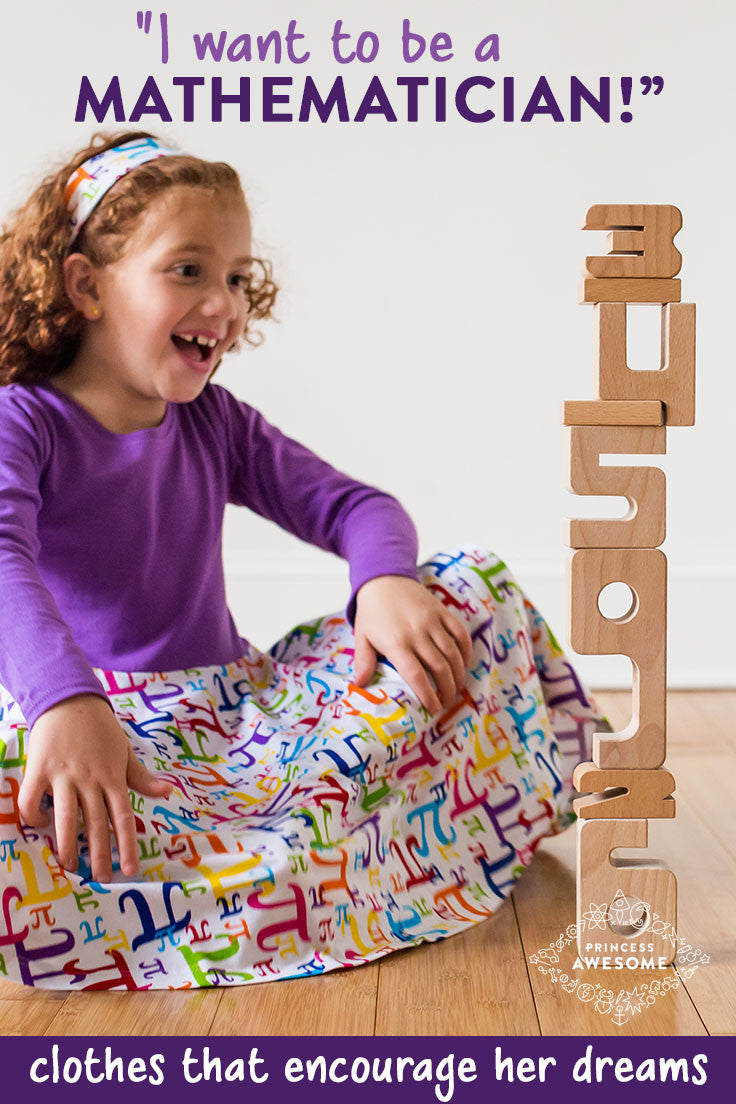 "Pi In The Sky" Twirly Pi Play Dress with Long Sleeves - Princess Awesome - 6