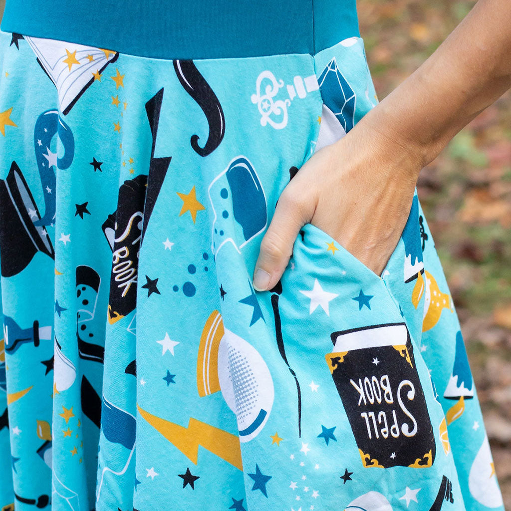 "Charm School" Magic Short Sleeve Super Twirler Dress with Pockets - Adult