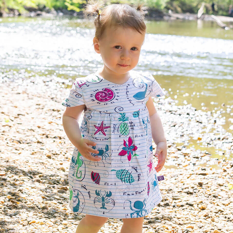 "Fibonacci Summer" Math in Nature Infant Snapsuit Dress