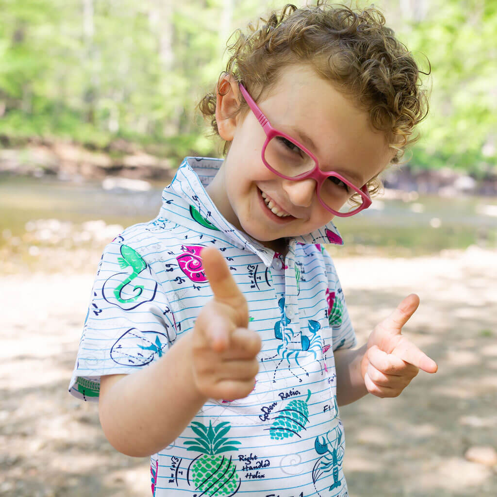 Rainbow Blocks Henley Short Sleeve Tee Shirt - Princess Awesome & Boy Wonder