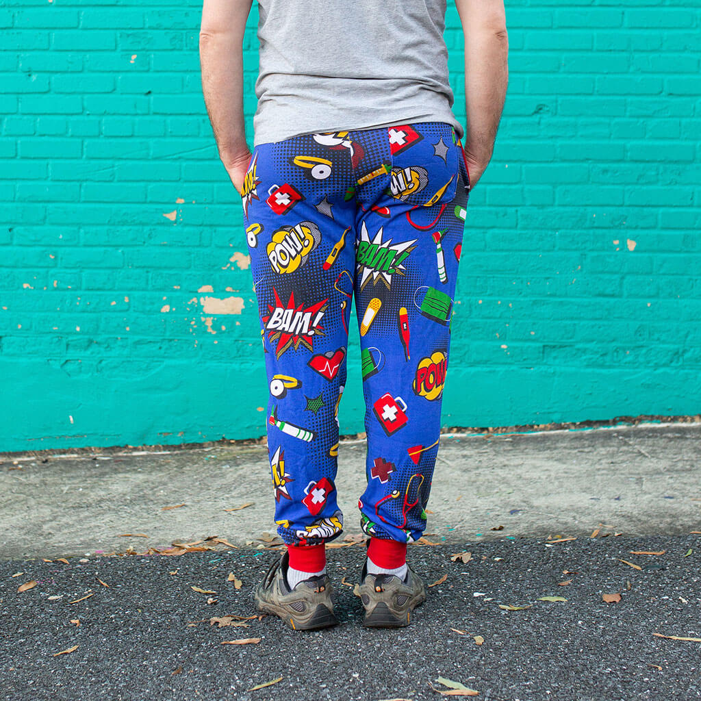 Medical Superheroes Fuzzy Fleece Joggers - Adult