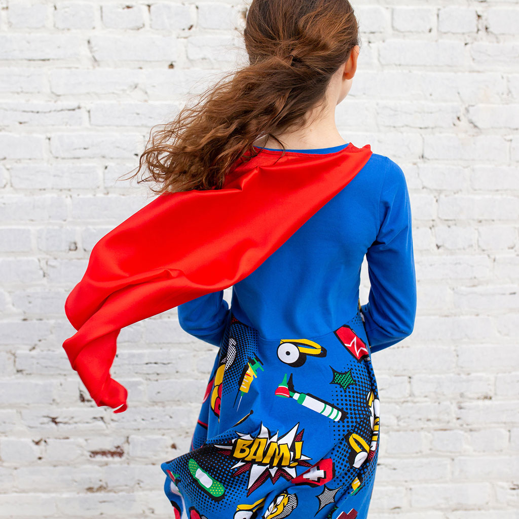 Medical Superheroes Super Twirler Dress with Long Sleeves