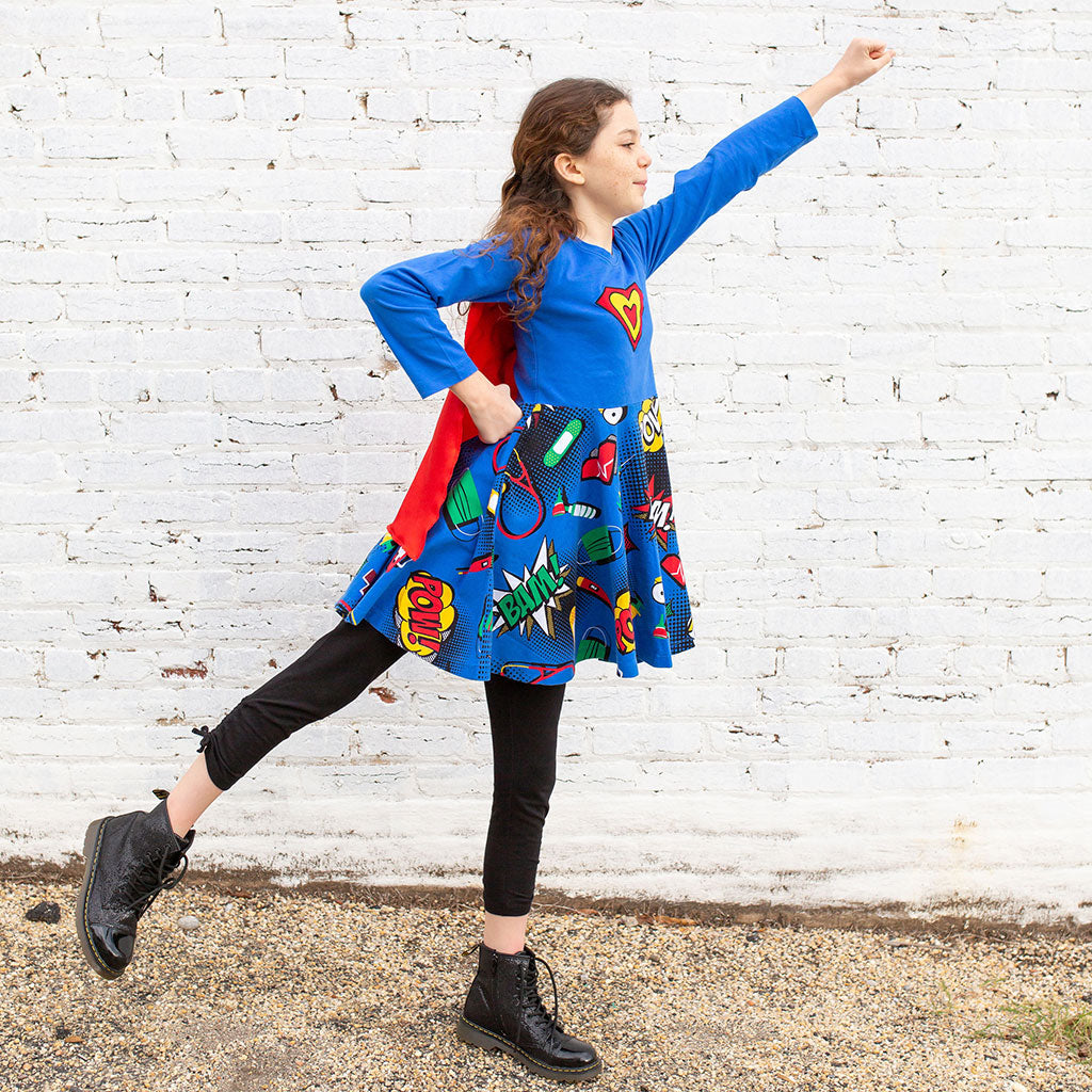 Medical Superheroes Super Twirler Dress with Long Sleeves