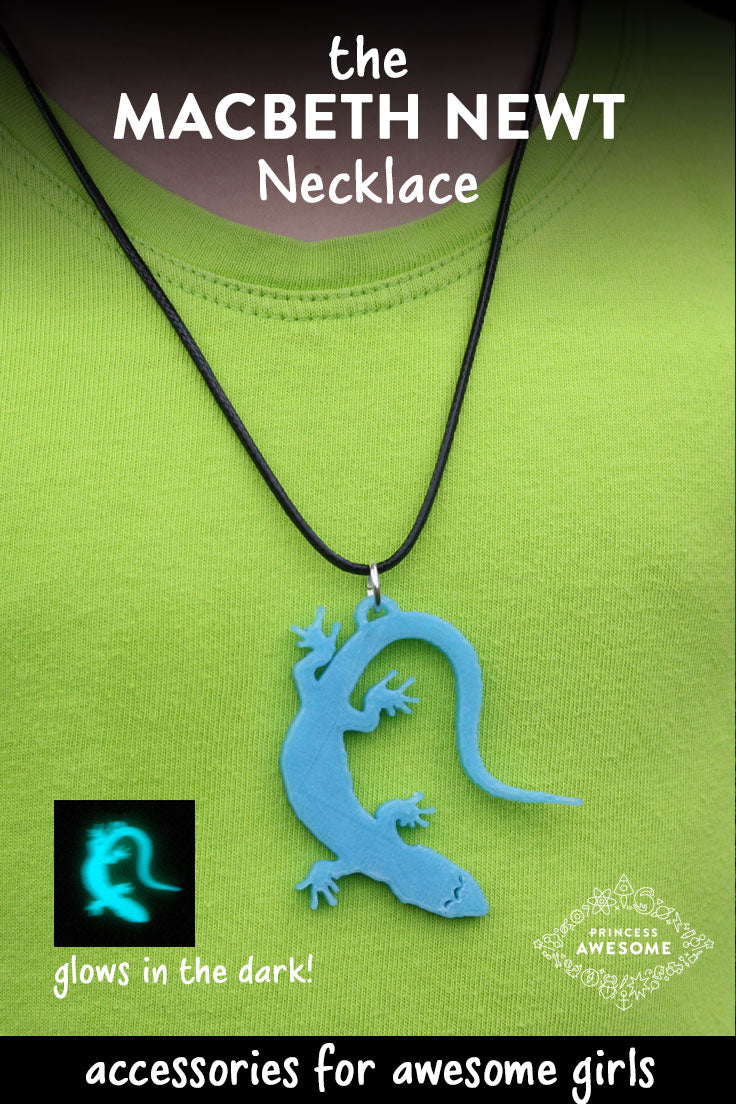 Glow-in-the-Dark Newt Necklace