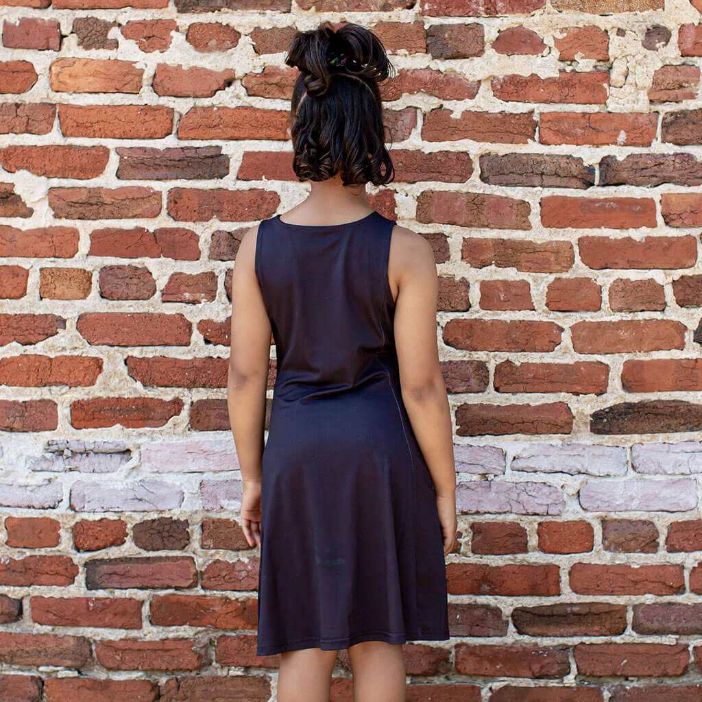 Neon Shark Skater Dress with Pockets