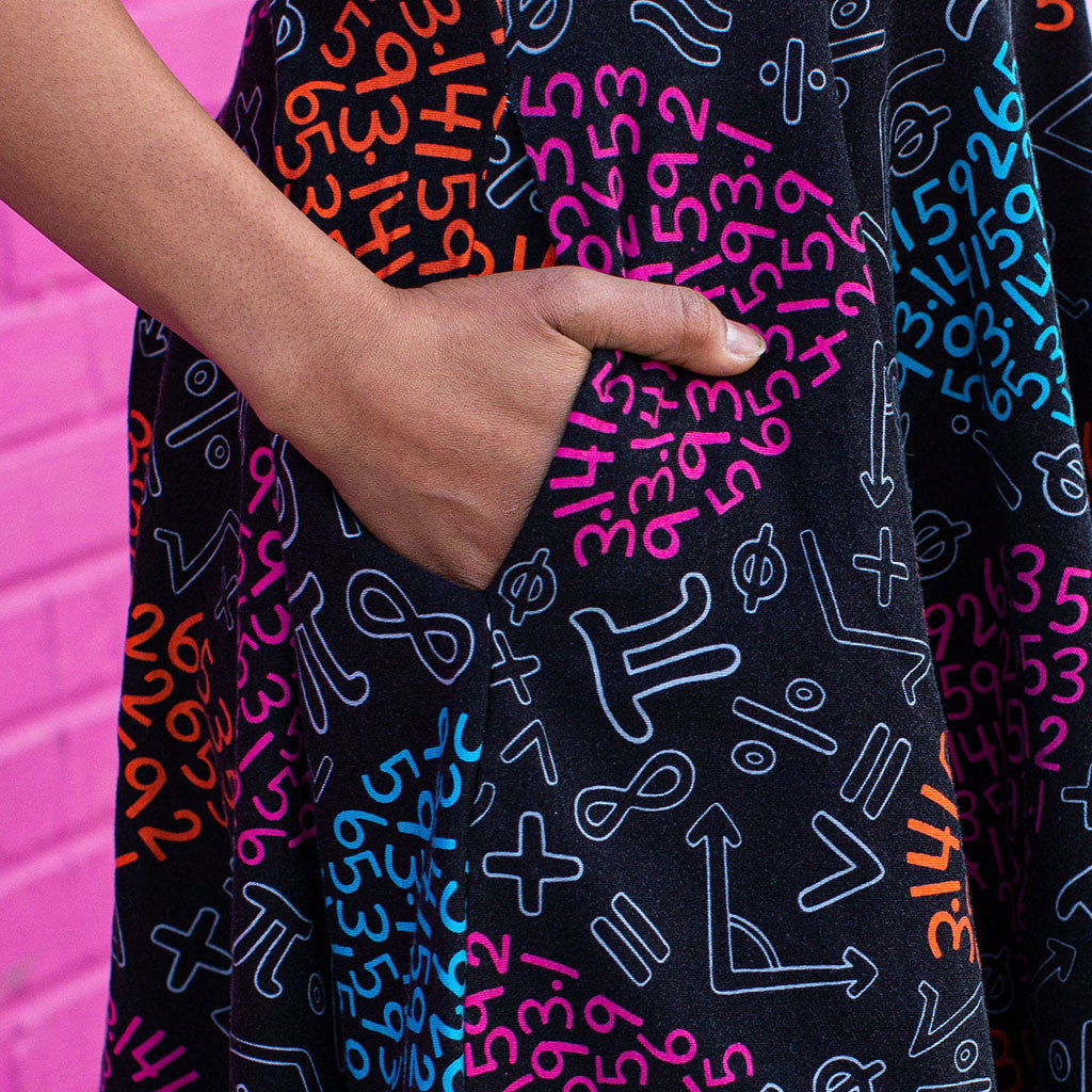 "For the Love of Pi" Short Sleeve Super Twirler Dress with Pockets - Adult