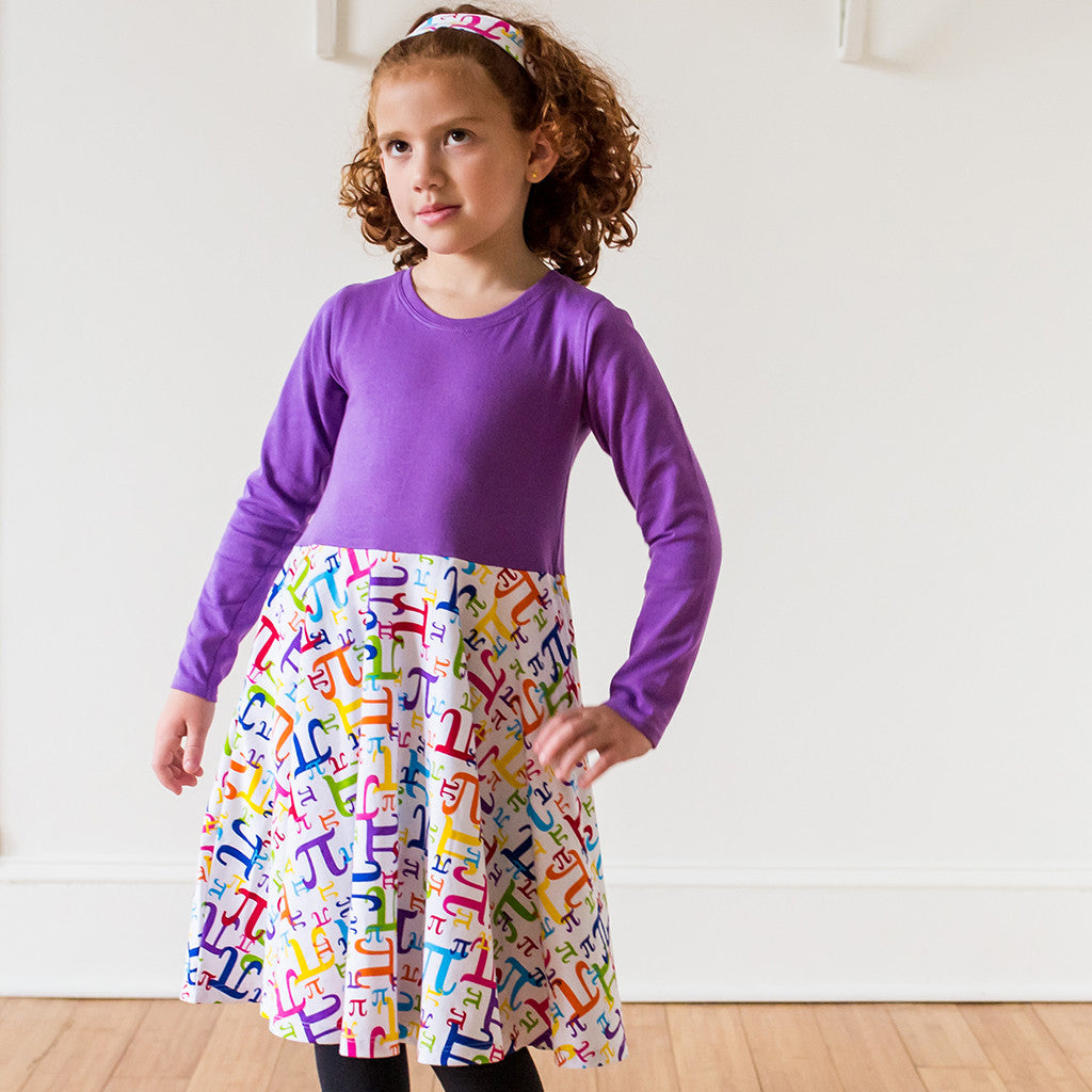 "Pi In The Sky" Twirly Pi Play Dress with Long Sleeves - Princess Awesome - 2