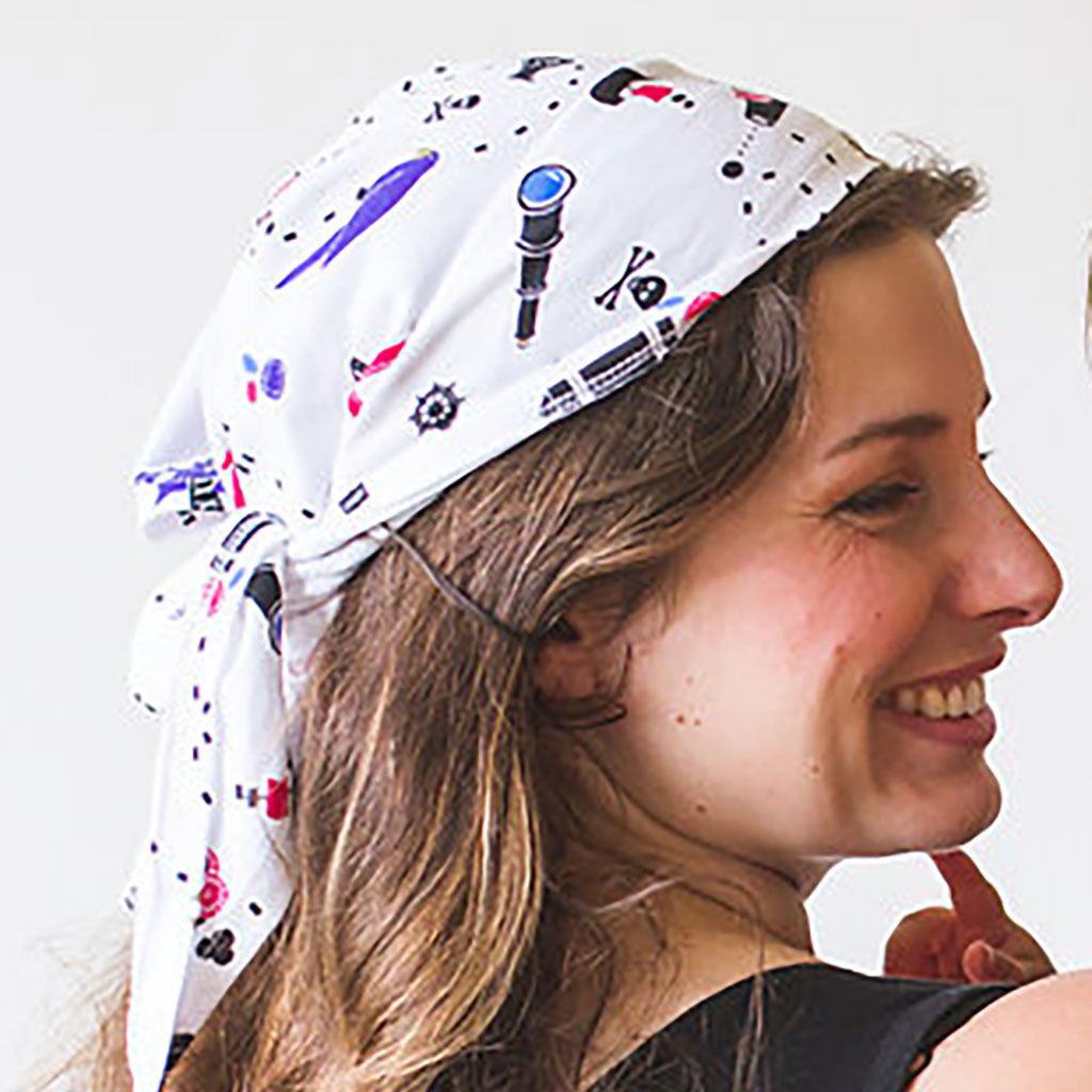 "Skull & Cross-'bow'-nes" Pirate Headscarf - Adult & Child - Princess Awesome - 2