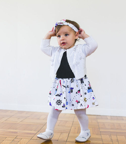 "Skull and Cross-bow-nes" Pirate Snapsuit Dress - Princess Awesome - 1