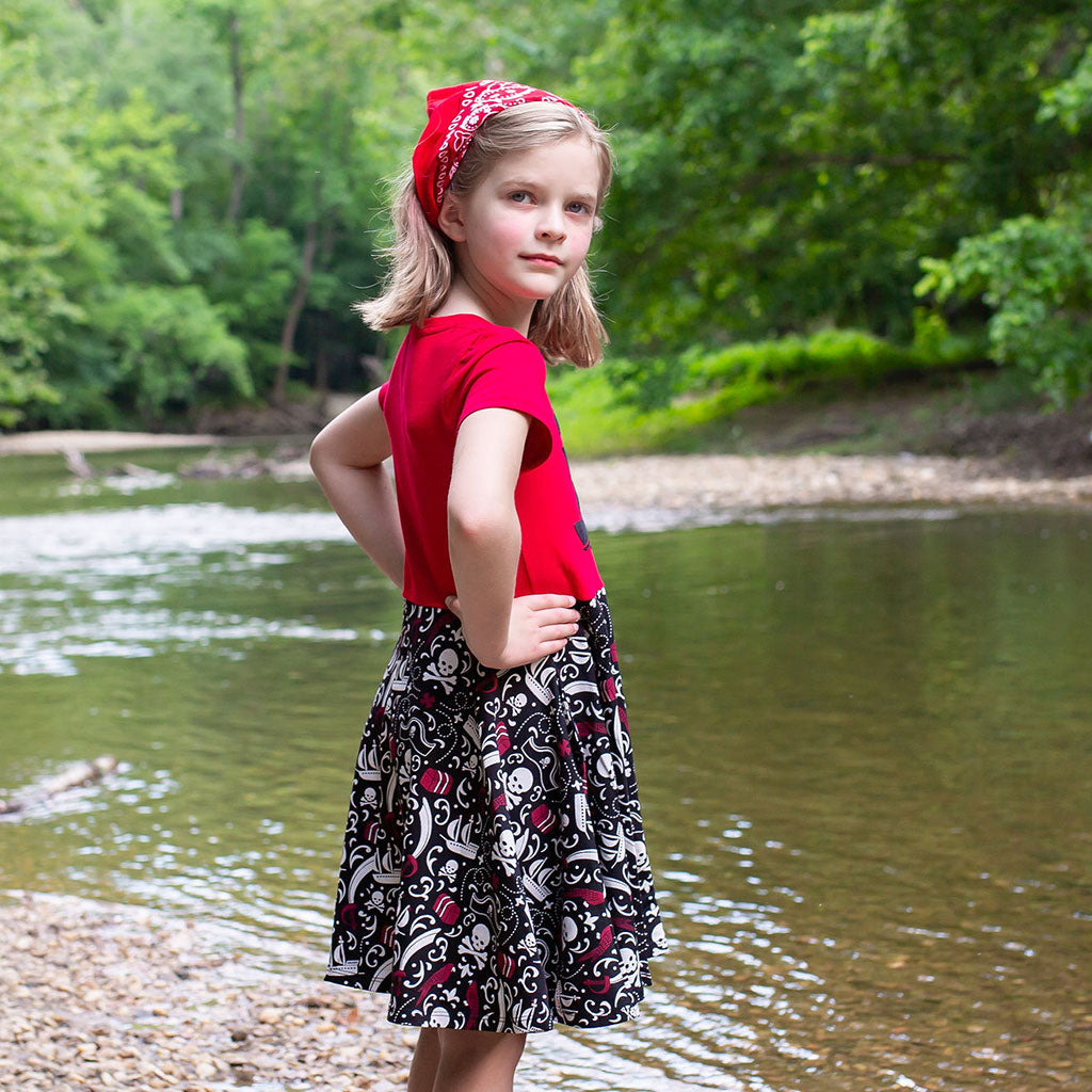 Pirates Short Sleeve Super Twirler Play Dress with Pockets