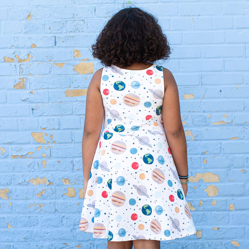 "Revolutionary" Planets Sleeveless Play Dress with Pockets