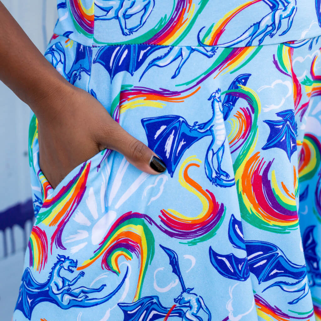 princess awesome dragon dress Ice and Fury" Dragons Sleeveless Play Dress with Pockets