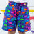 Rainbow Showers Drawstring Shorts with Pockets