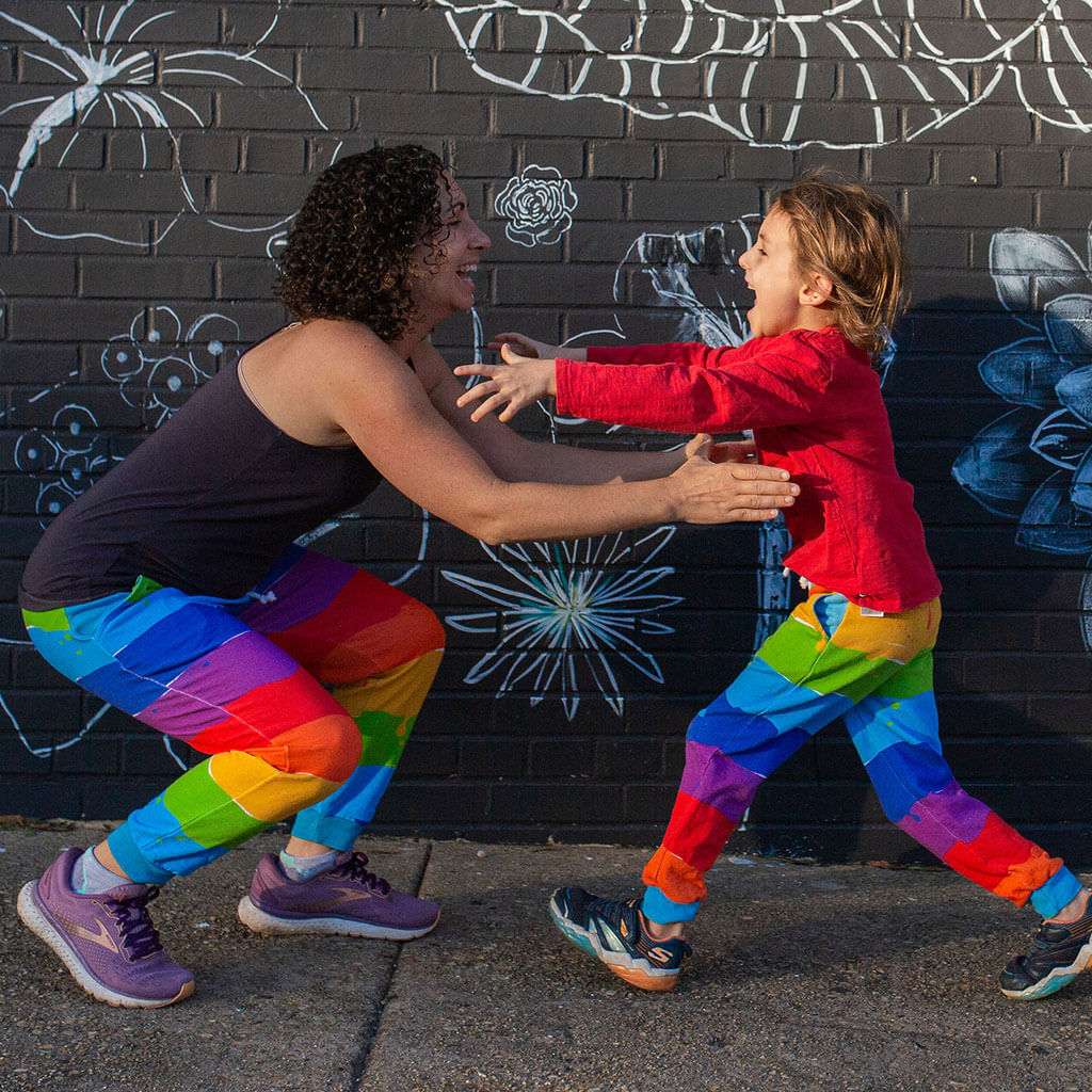 "Paint the Town" Rainbow Fuzzy Fleece Joggers with Pockets