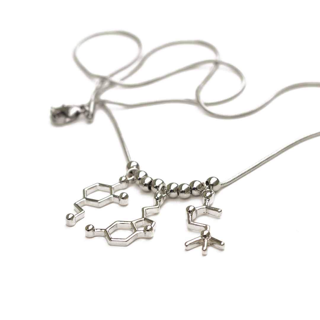 Silver Serotonin Necklace, Serotonin Molecule Necklace, Chemistry Necklace,  Science Necklace, Chemistry Molecule Jewelry Christmas Gift - Etsy