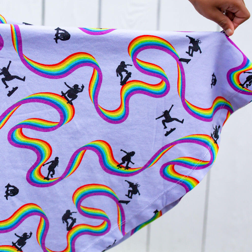 Rainbow Skateboarding Super Twirler Dress with Pockets