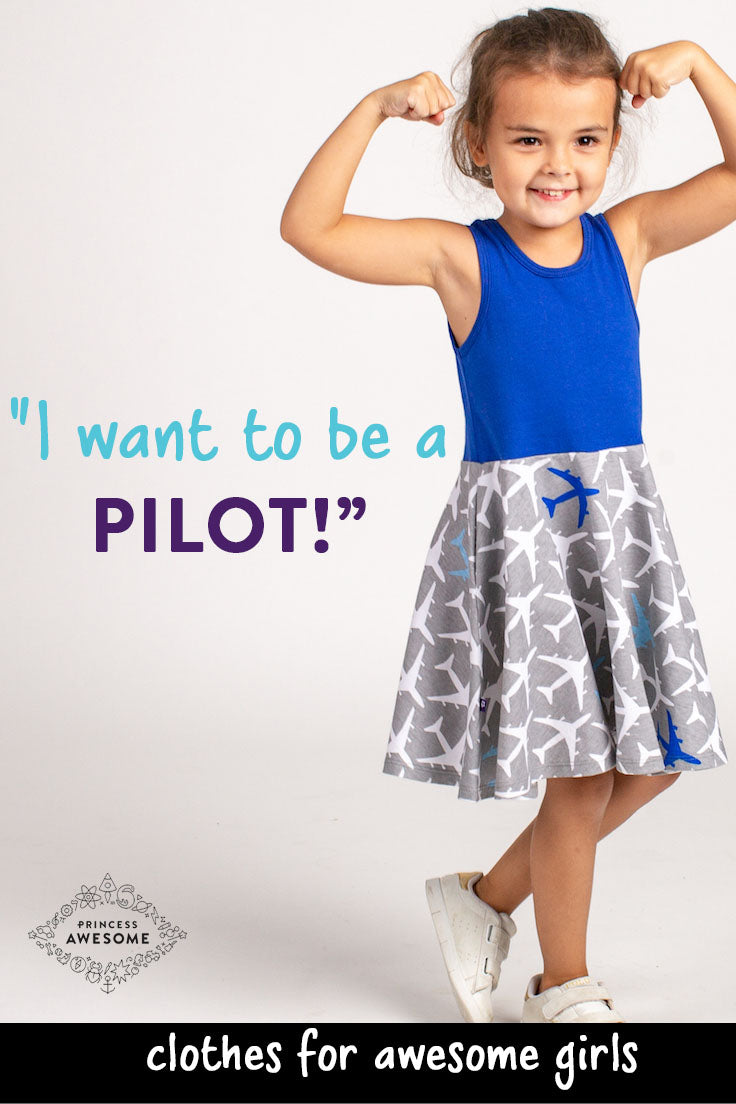 “True Blue” Airplanes Twirly Play Dress