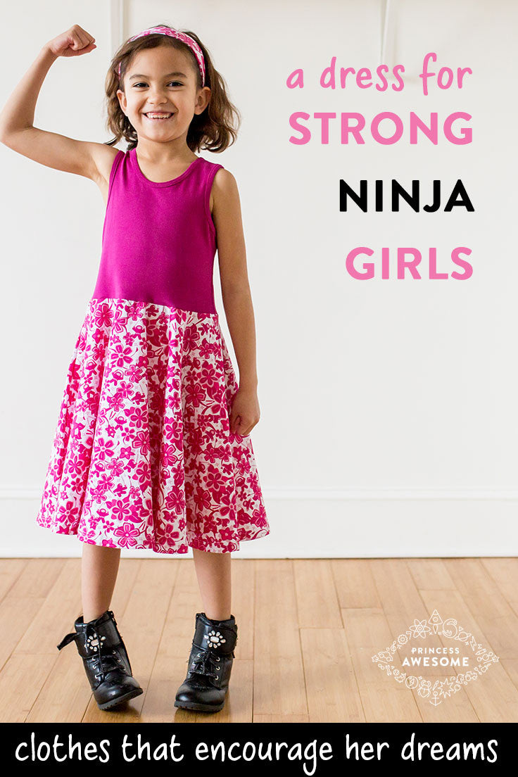 Super Secret Hidden Ninja Twirly Play Dress with Pockets