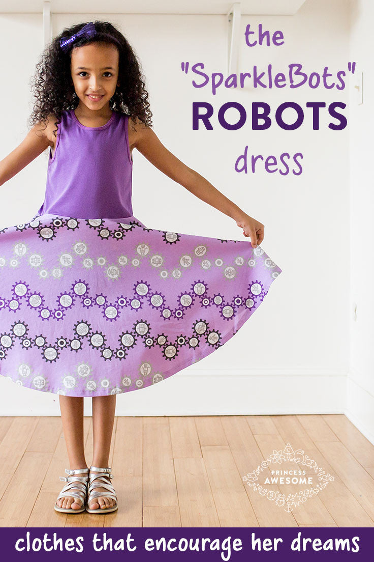 "SparkleBots" Robots Twirly Play Dress