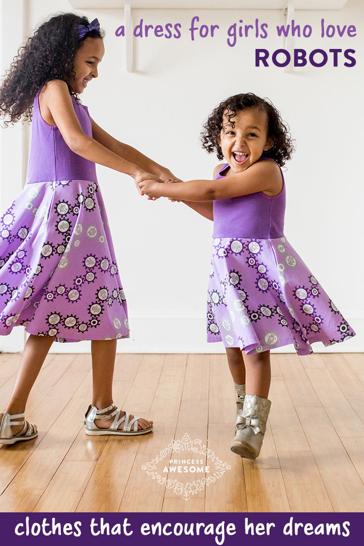 "SparkleBots" Robots Twirly Play Dress