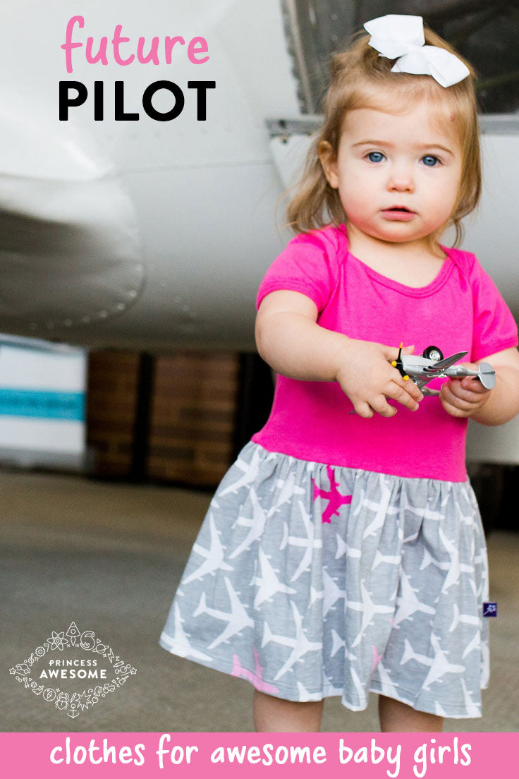 "AirHeart" Airplanes Infant Snapsuit Dress